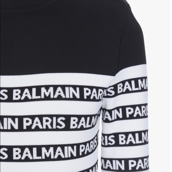Balmain Striped Logo Knit BNWT - Picture 6 of 13